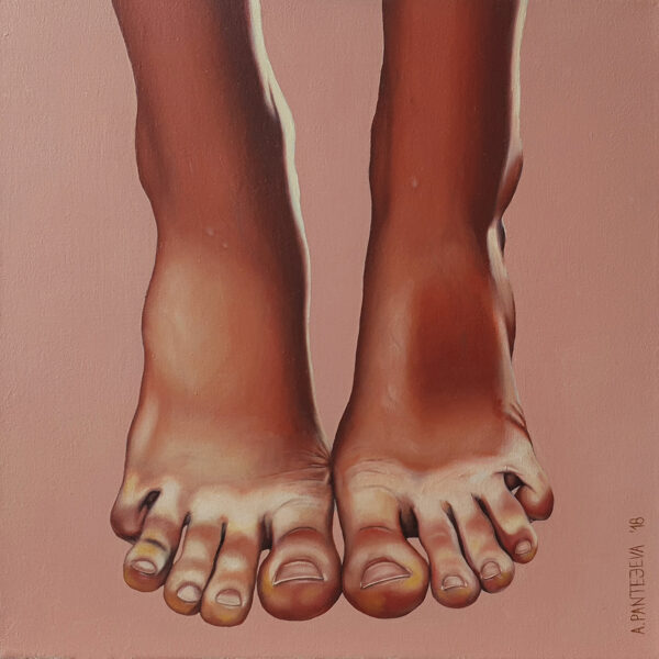 "Feet", oil on canvas, 30x30cm, 2018. Available