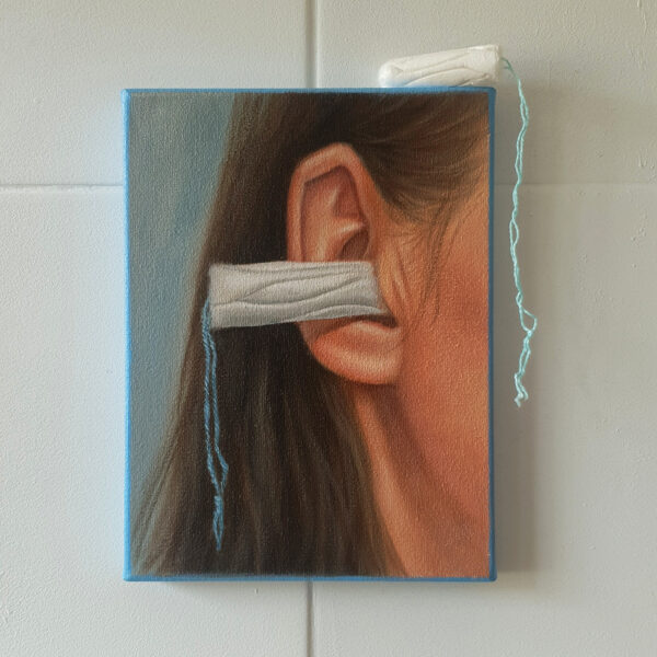 "Shush!", 15x20cm, oil on canvas, 2023. Available