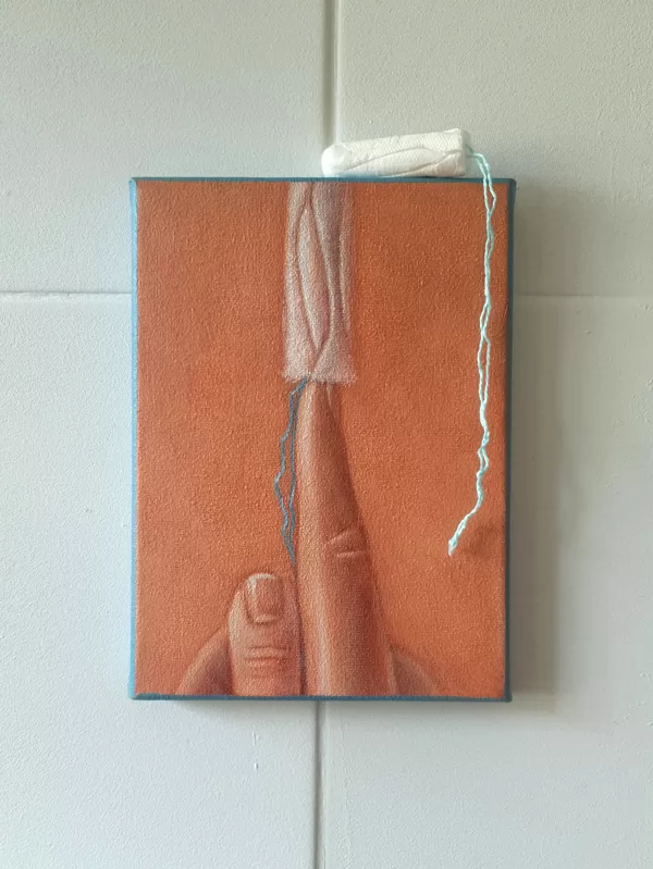 "Push!", 13x18cm, oil on canvas, 2023. Available