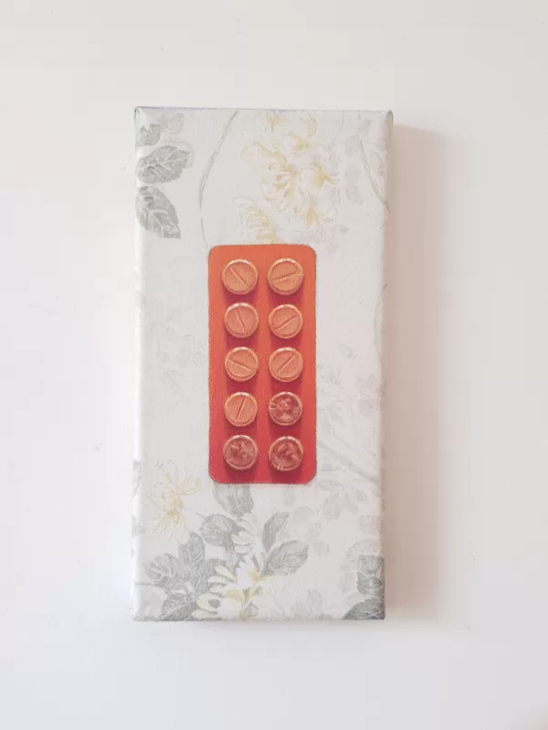"Paracetamols", 10x20cm, audekls/eļļa, 2021. Pārdots