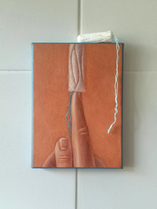 "Stum!", 13x18cm, audekls/eļļa, 2023. Pieejams