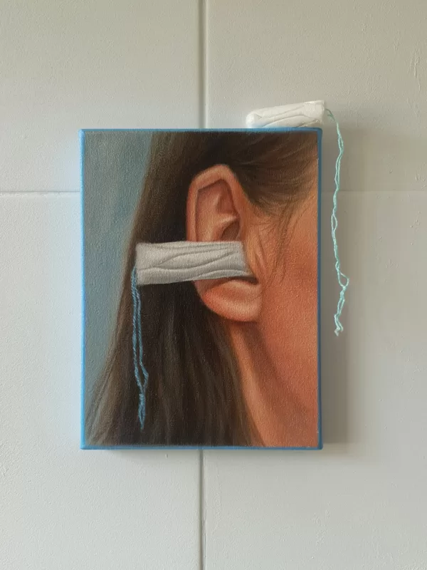 "Bāz!", 15x20cm, audekls/eļļa, 2023. Pārdots